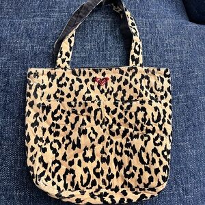 Roxy Leopard Print corduroy reversible Tote Bag 90’s surf